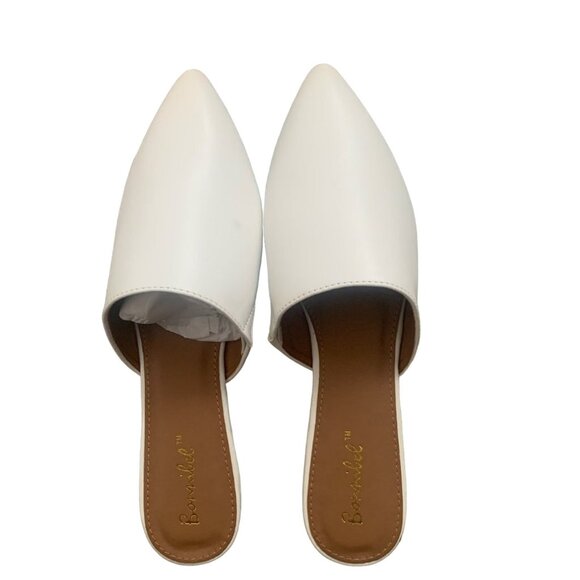 NWT BONNIBEL WHITE EVITA-4 SLIP ON POINTY TOE FLATS 10 - Picture 2 of 11